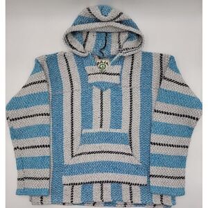 Vintage Baja Joe Indian‎ Blanket Jacket Grunge Hoodie Size S Adult Hooded #C296